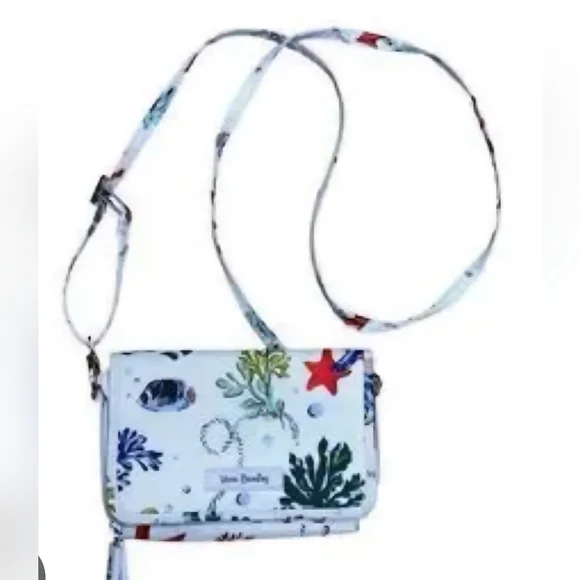 Vera Bradley RFID Anchors Away Crossbody Ocean Sealife Summer Vibes Purse  Bag